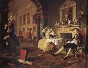 William Hogarth shortly after the wedding oil painting